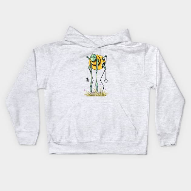 March of robots 4 Kids Hoodie by Annada Menon